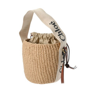Chloe Canvas Basket Woody Paper Beige Bag